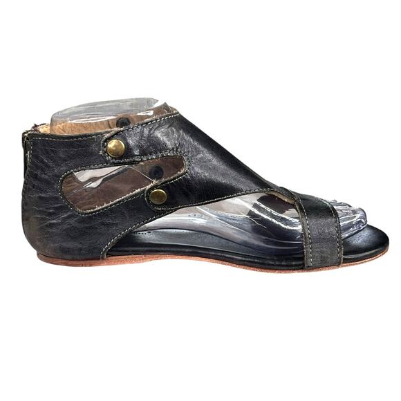 Bed Stu Women’s Soto Brown Distresed Back Zip Sandal Size US 7 - Picture 4 of 11